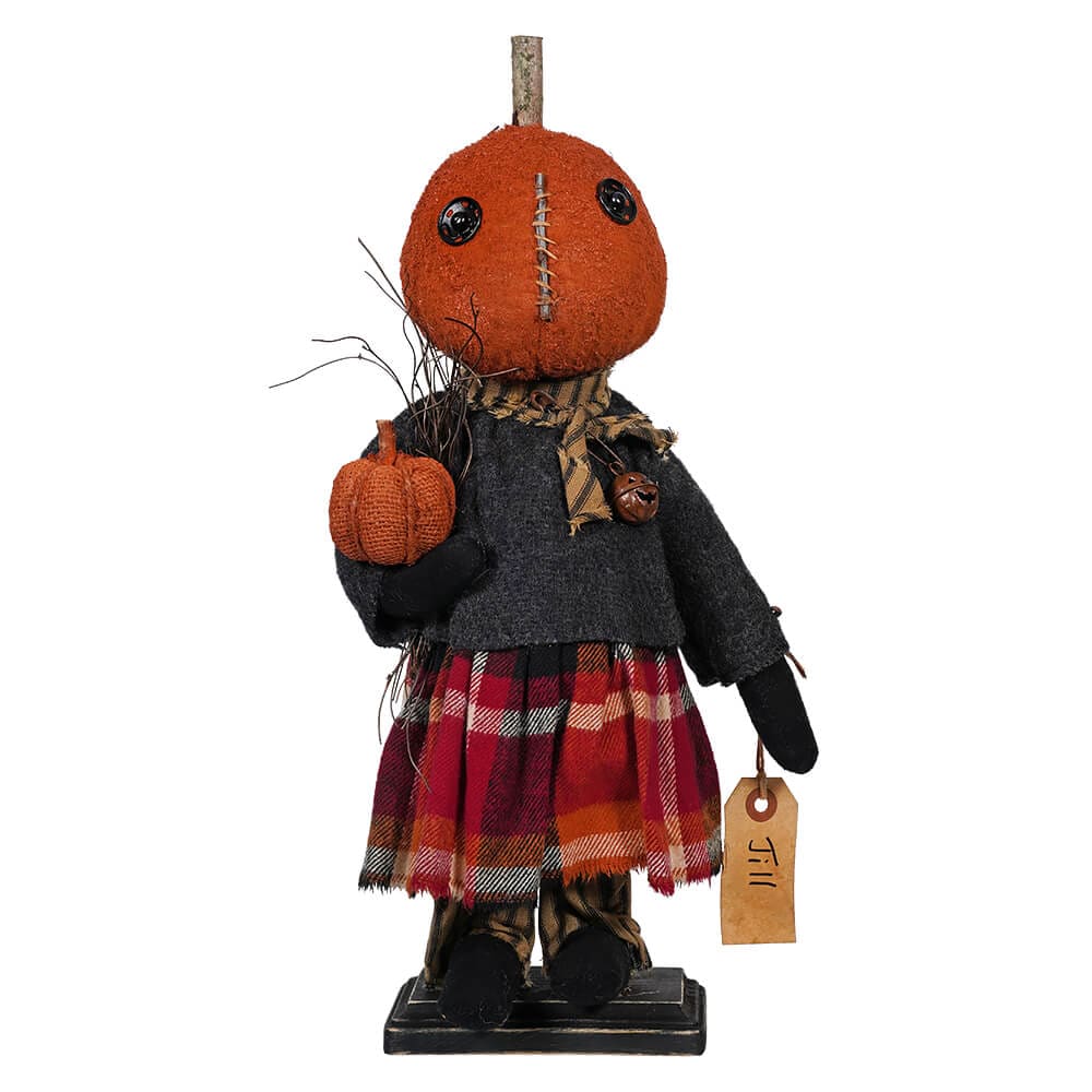 Jill Fall Pumpkin Head Holding Pumpkin