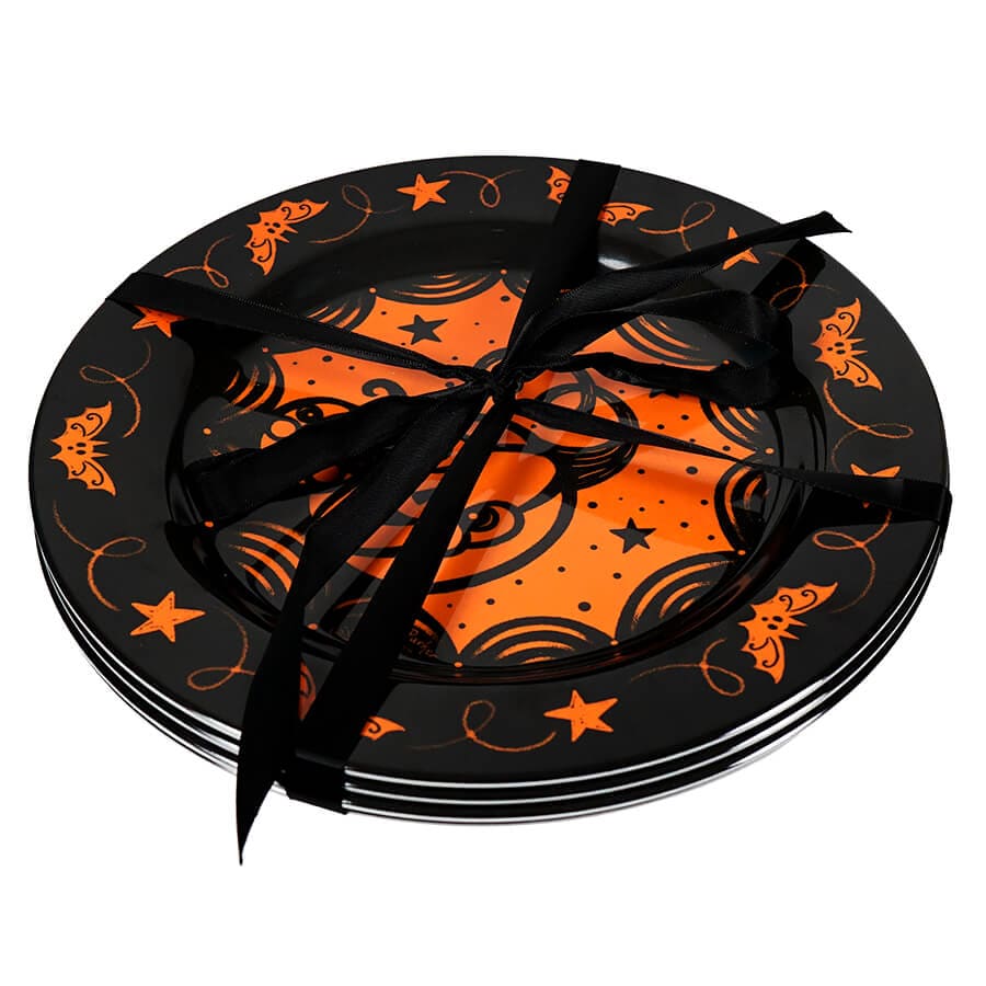 Johanna Parker Halloween Pumpkins Plates Set/4