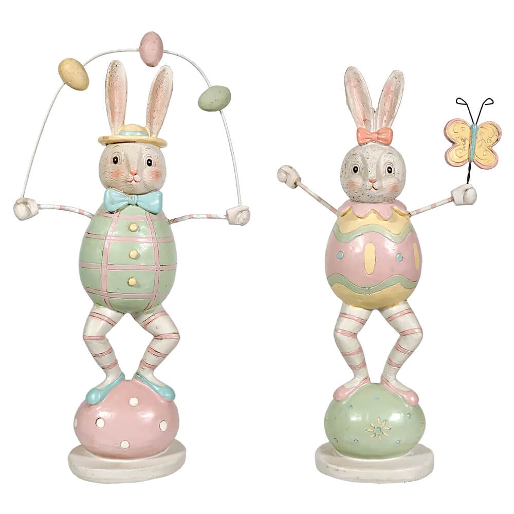 Johanna Parker Vintage Bunny Figures Set/2