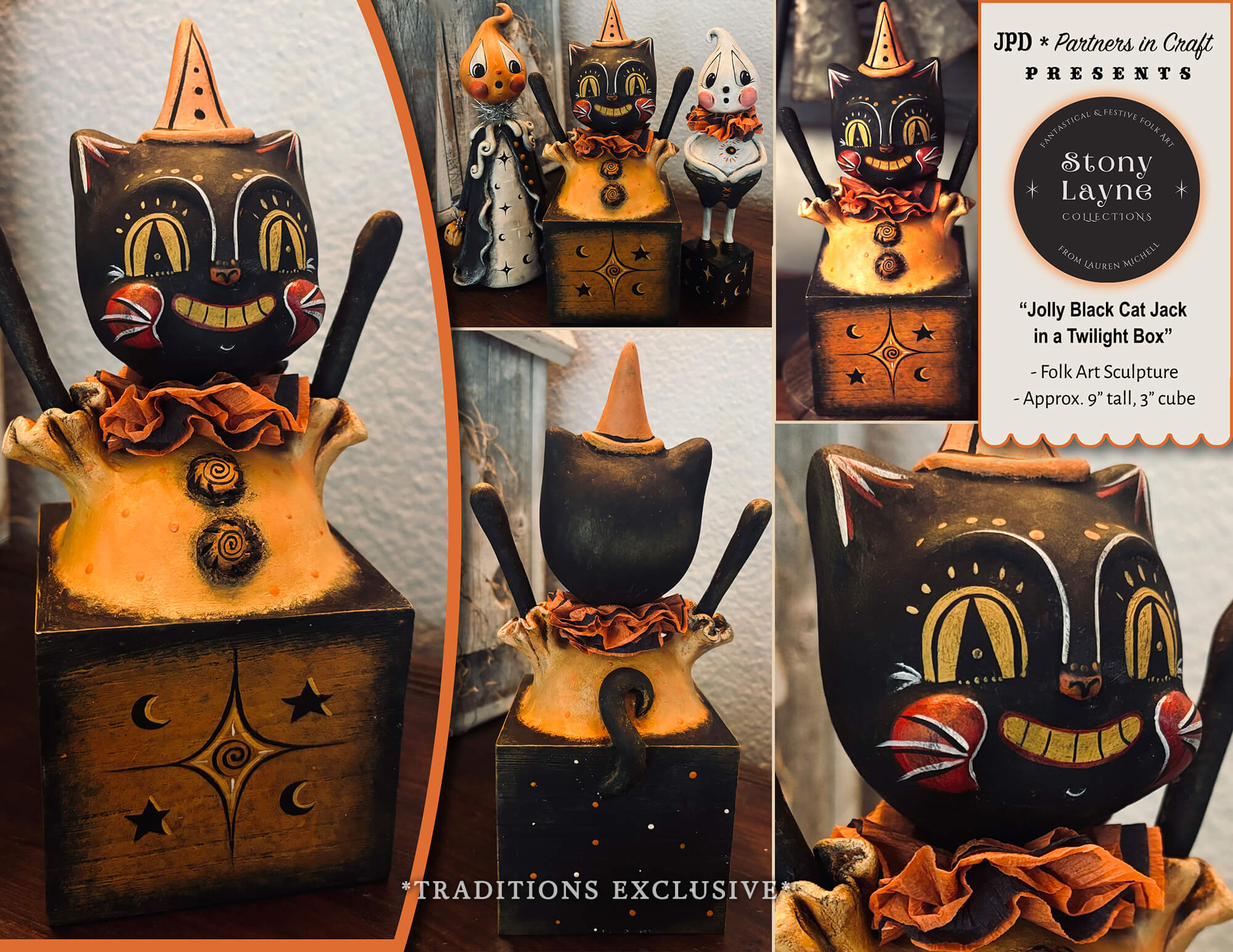 Jolly Black Cat Jack in a Twilight Box - Halloween