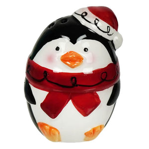 Jolly Penguins Salt & Pepper Shakers With Dish Set/3