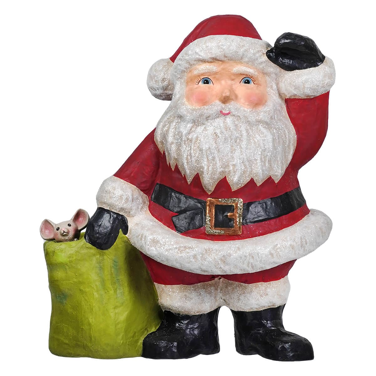 Jolly Waving Santa With Large Bag