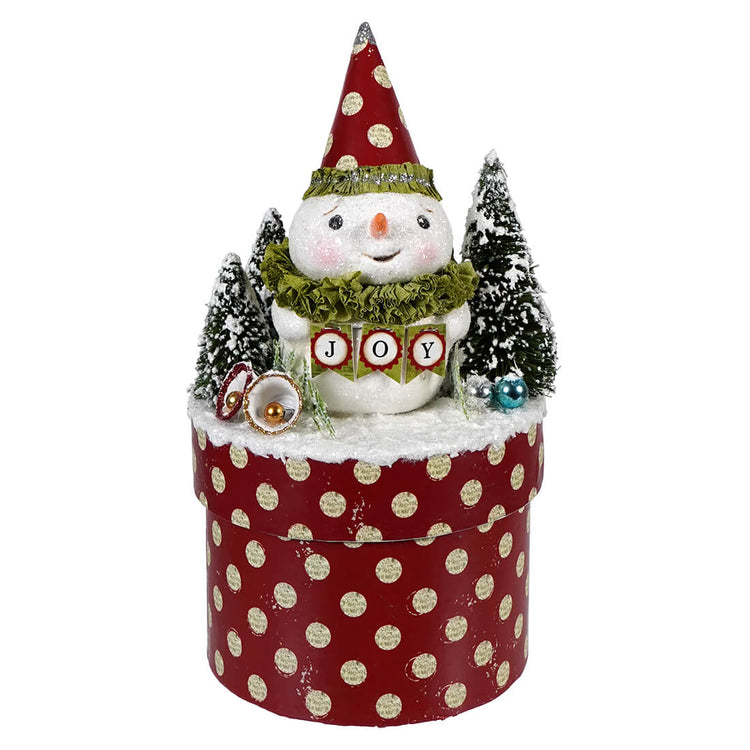 Joy Snowman On Box by Michelle Allen for Bethany Lowe Designs – Traditions