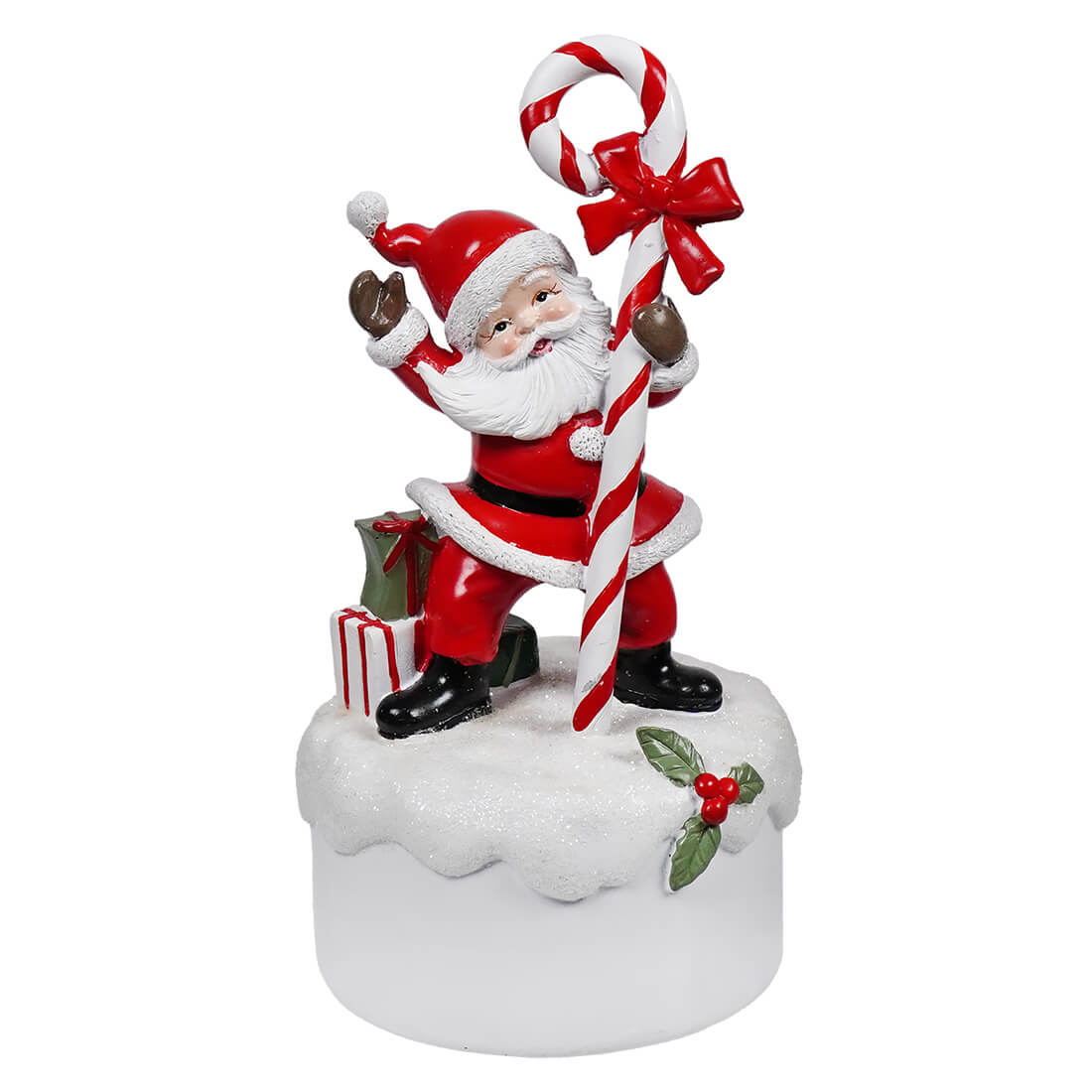 Joyful Santa ’We Wish You A Merry Christmas’ Windup Music Box - Christmas