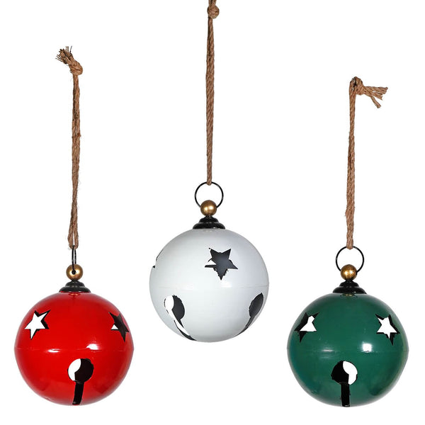Jumbo Hanging Jingle Bell Ornaments Set/3 by Gerson Companies