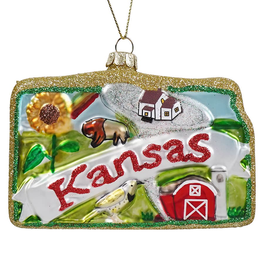 Kansas Glass Ornament - Ornaments