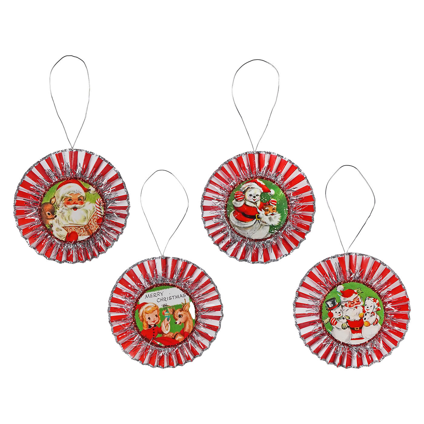 Kitschmas Rosette Ornaments Set/4 - Ornaments