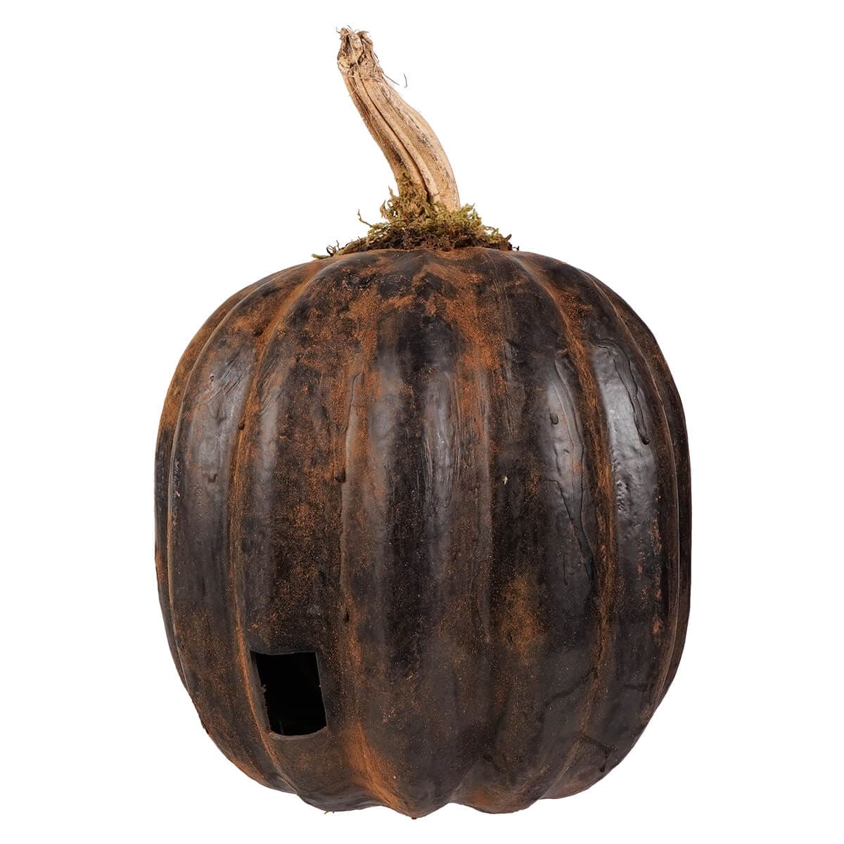 Large Black Frighting Face Pumpkin Jack-O’-Lantern - Halloween