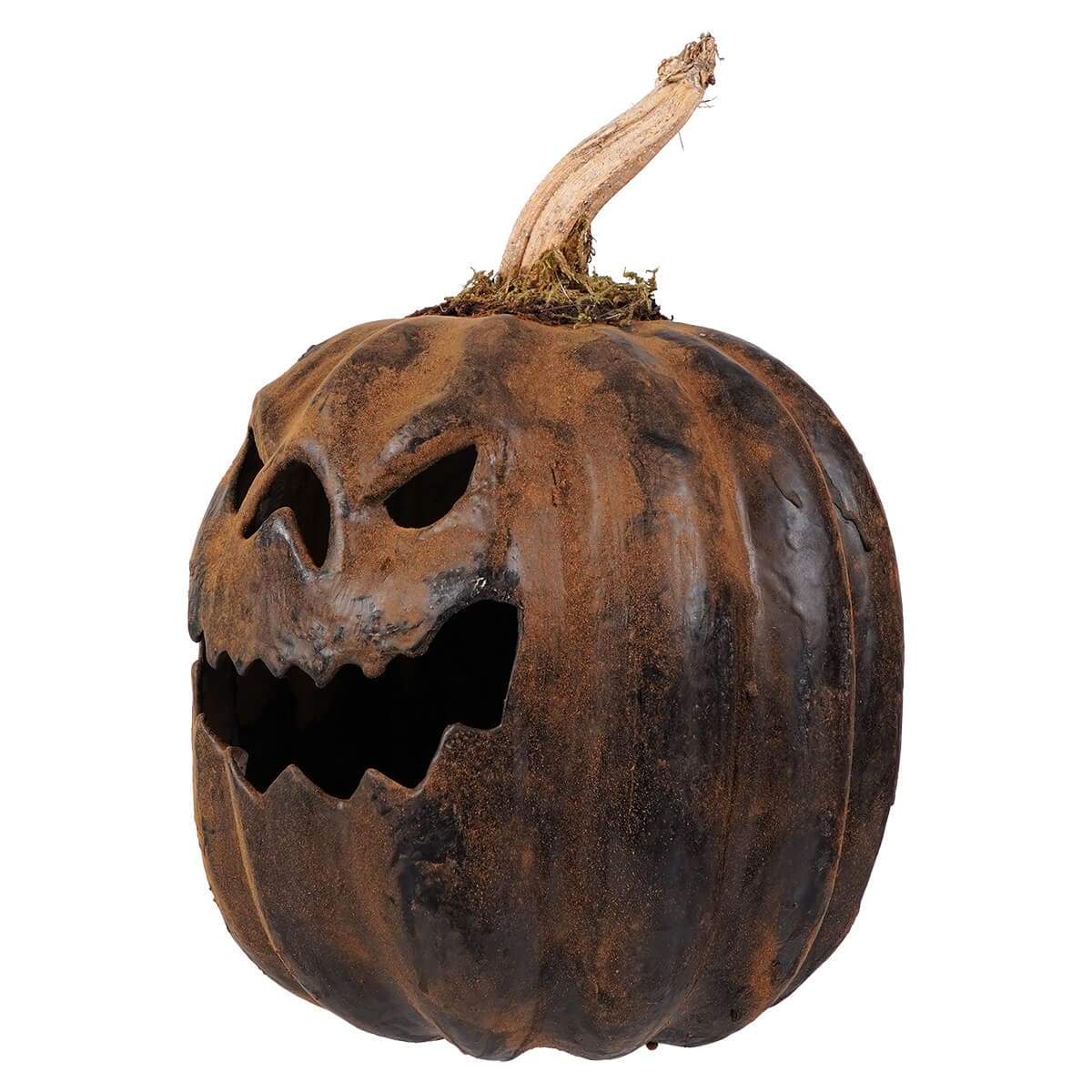 Large Black Frighting Face Pumpkin Jack-O’-Lantern - Halloween