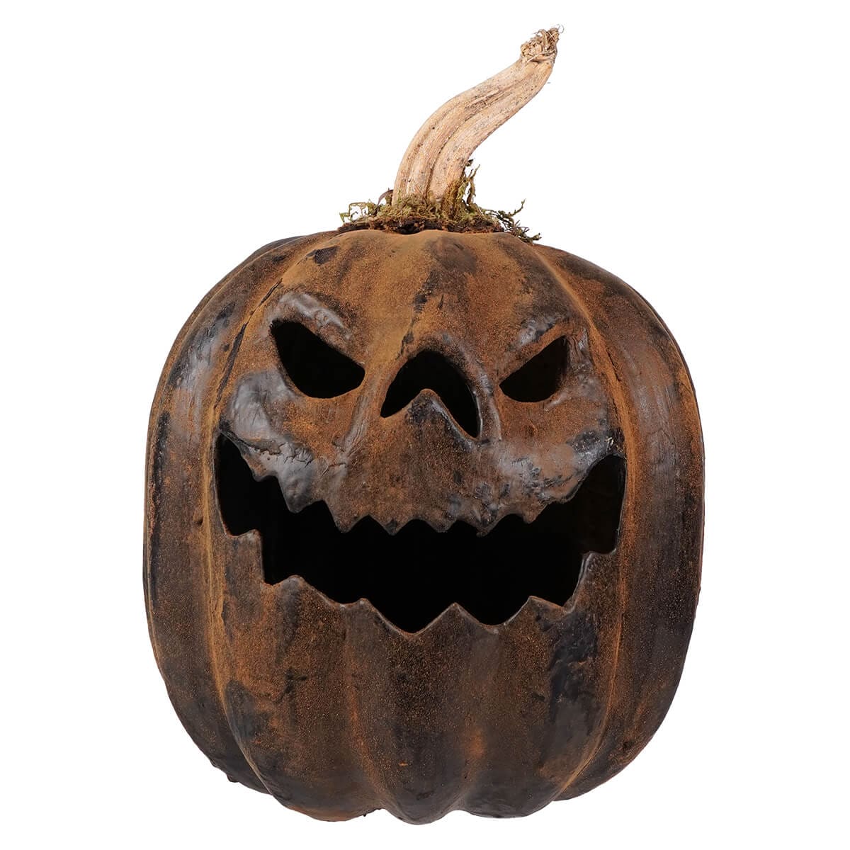 Large Black Frighting Face Pumpkin Jack-O’-Lantern - Halloween