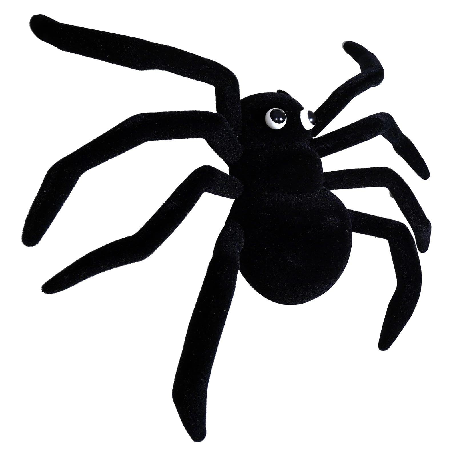 Black Flocked Spider - Halloween