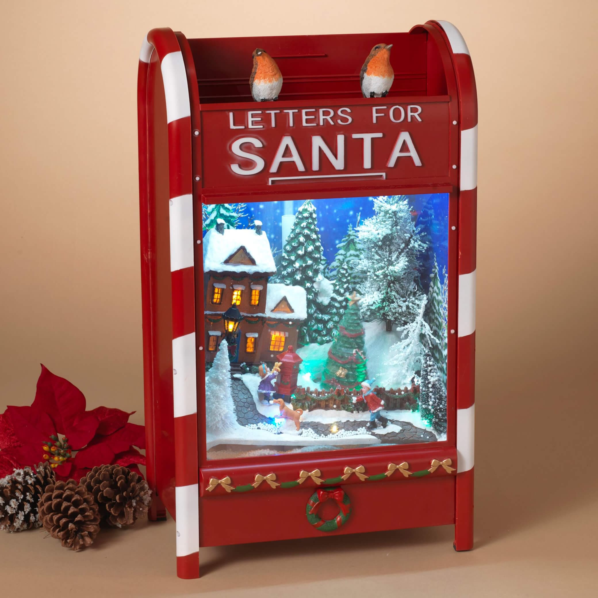 Large Lighted Musical Animated Holiday Mailbox - Christmas