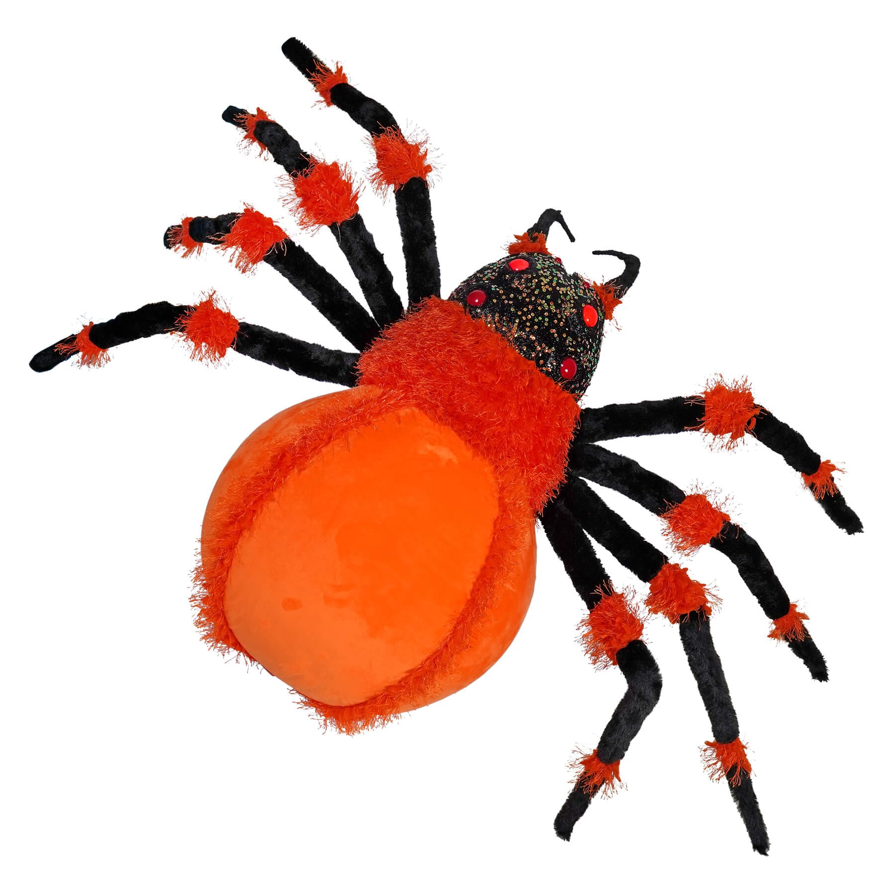 Large Orange & Black Light-Up Spider - Halloween