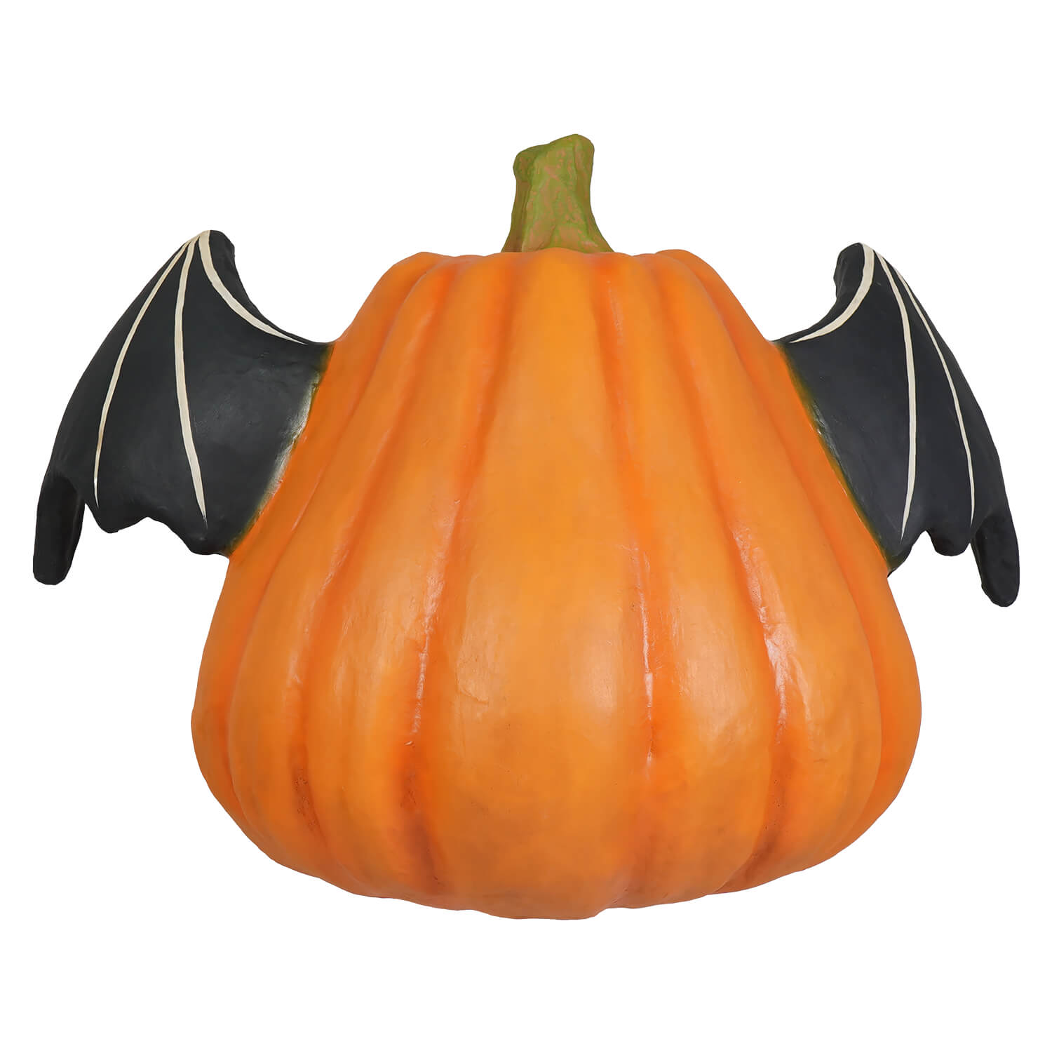 Orange pumpkin bat luminary with black wings and white veins perfect for halloween pumpkins and gourds decor