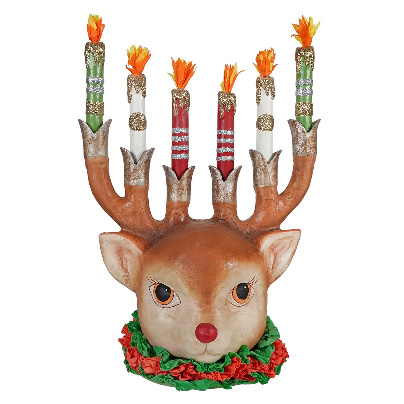 Large Retro Reindeer Candelabra - Christmas