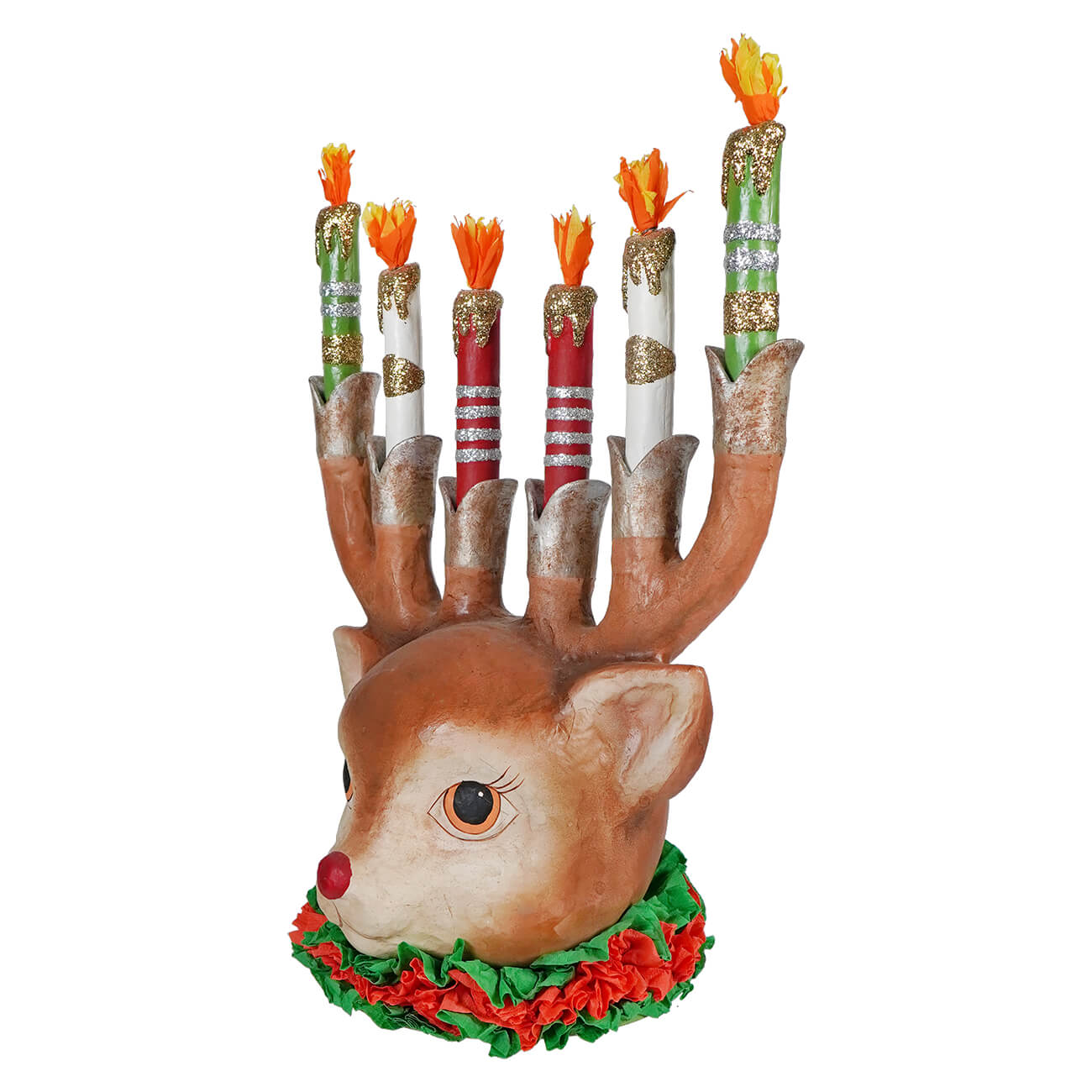 Large Retro Reindeer Candelabra - Christmas