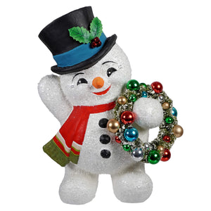 Large Snowman With Wreath - Christmas