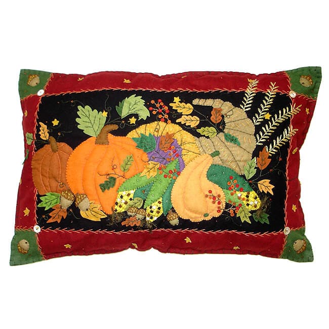 Large Thanksgiving Cornucopia Pillow