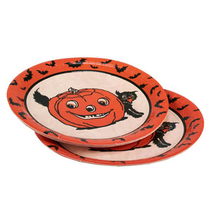 Large Vintage Halloween Paper Plates Set/8 - Halloween