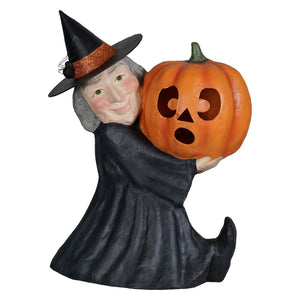 Large Witch With Pumpkin - Halloween