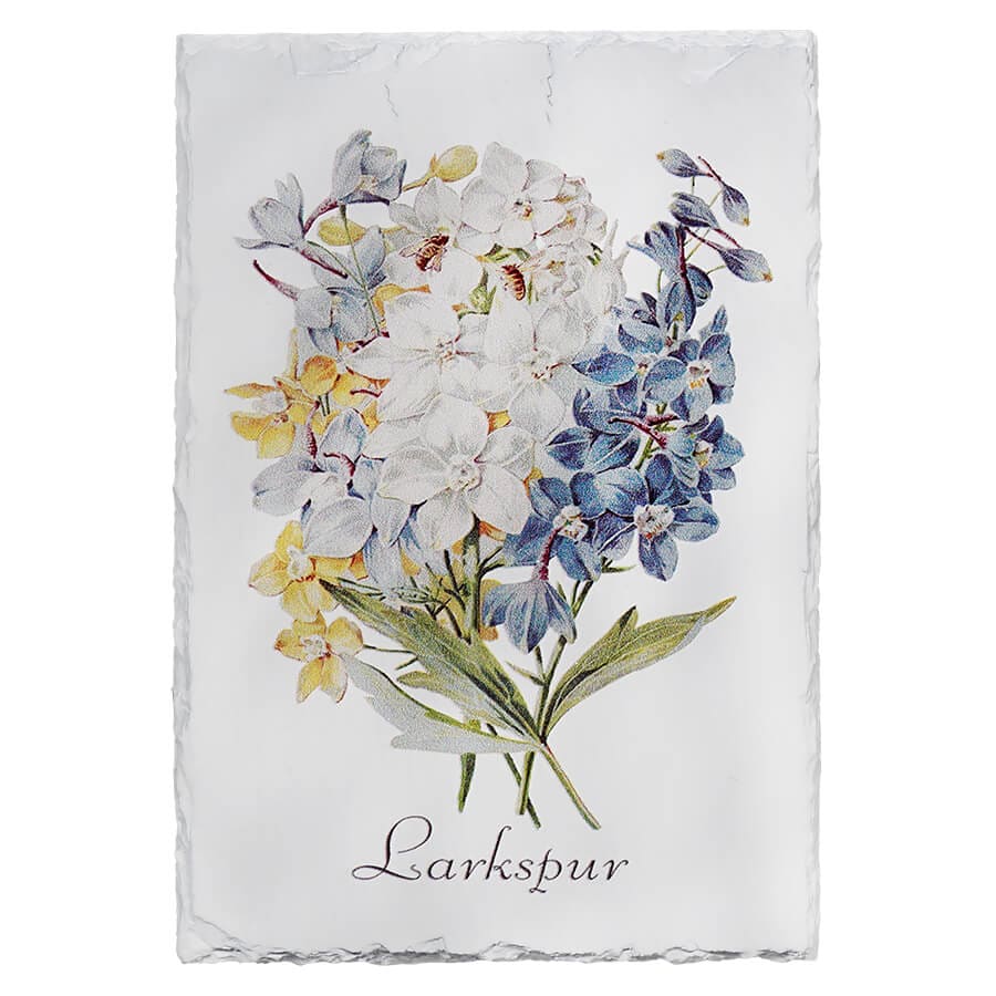 Larkspur Floral Slate Wall Art