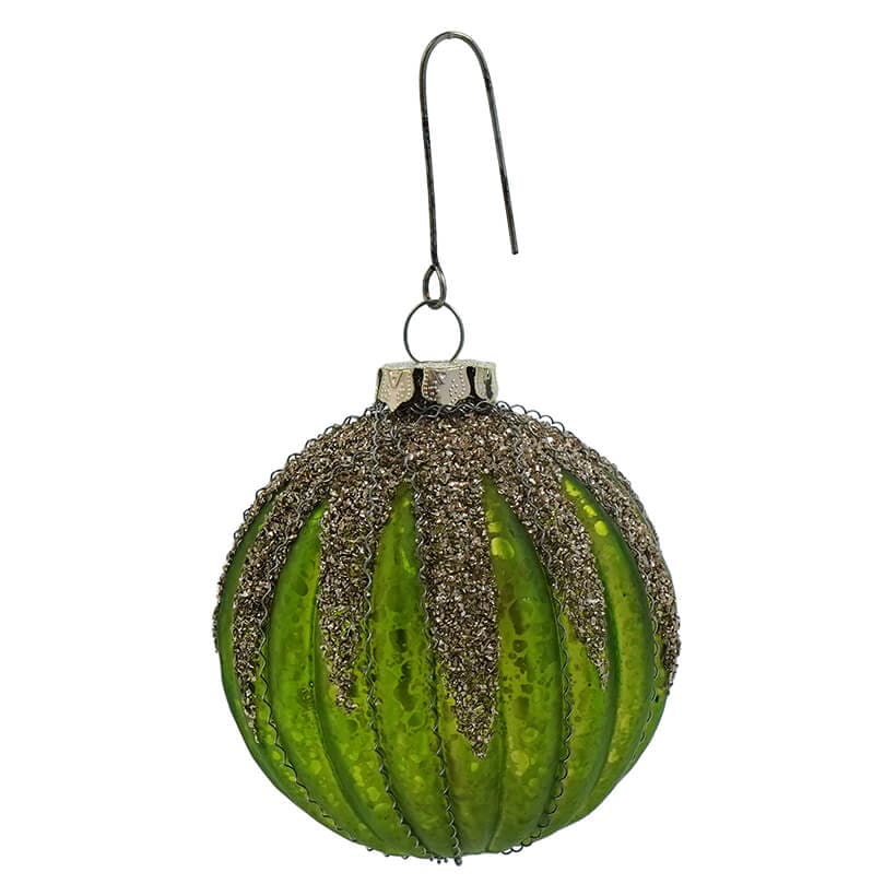 Light Green Jewel-Tide Glass Glitter Drip Ornament