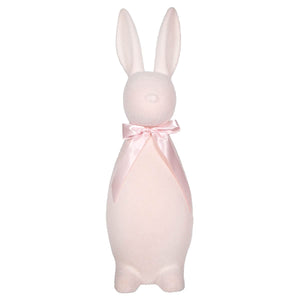 Light Pink Flocked Button Nosed Bunny