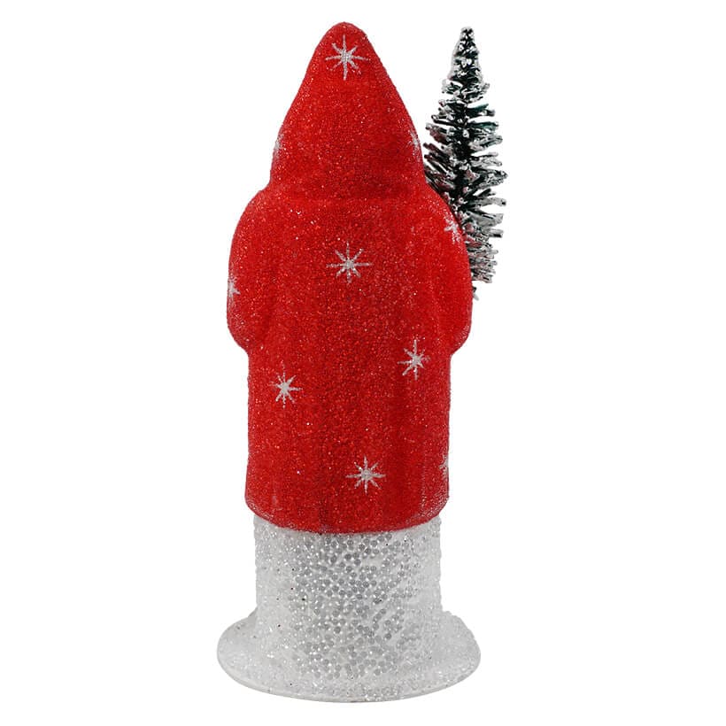 Light Red Beaded Santa With Stars