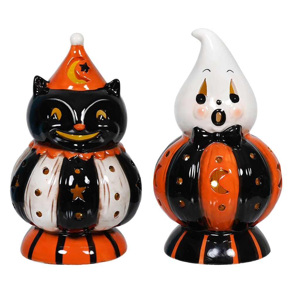 Light Up Ghost & Cat Decor Set/2