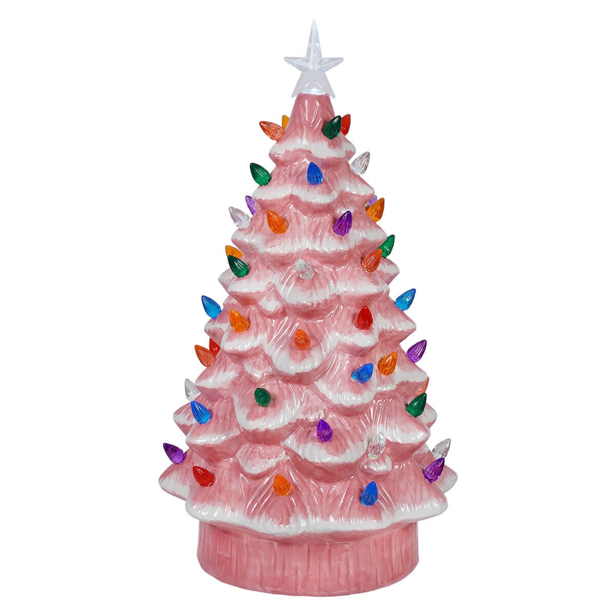 Light Up Pink Retro Christmas Tree - Christmas