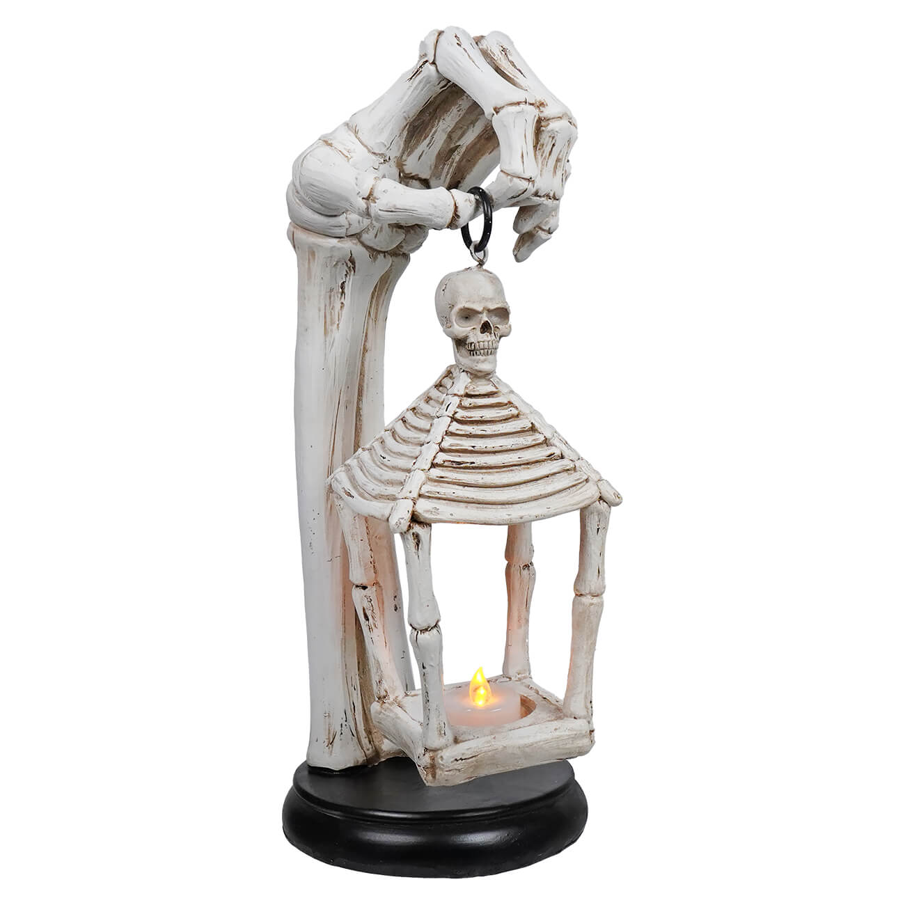 Light Up Resin Creepy Skeleton Lantern Decor - Halloween