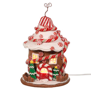 Light Up Round Candy Gingerbread House