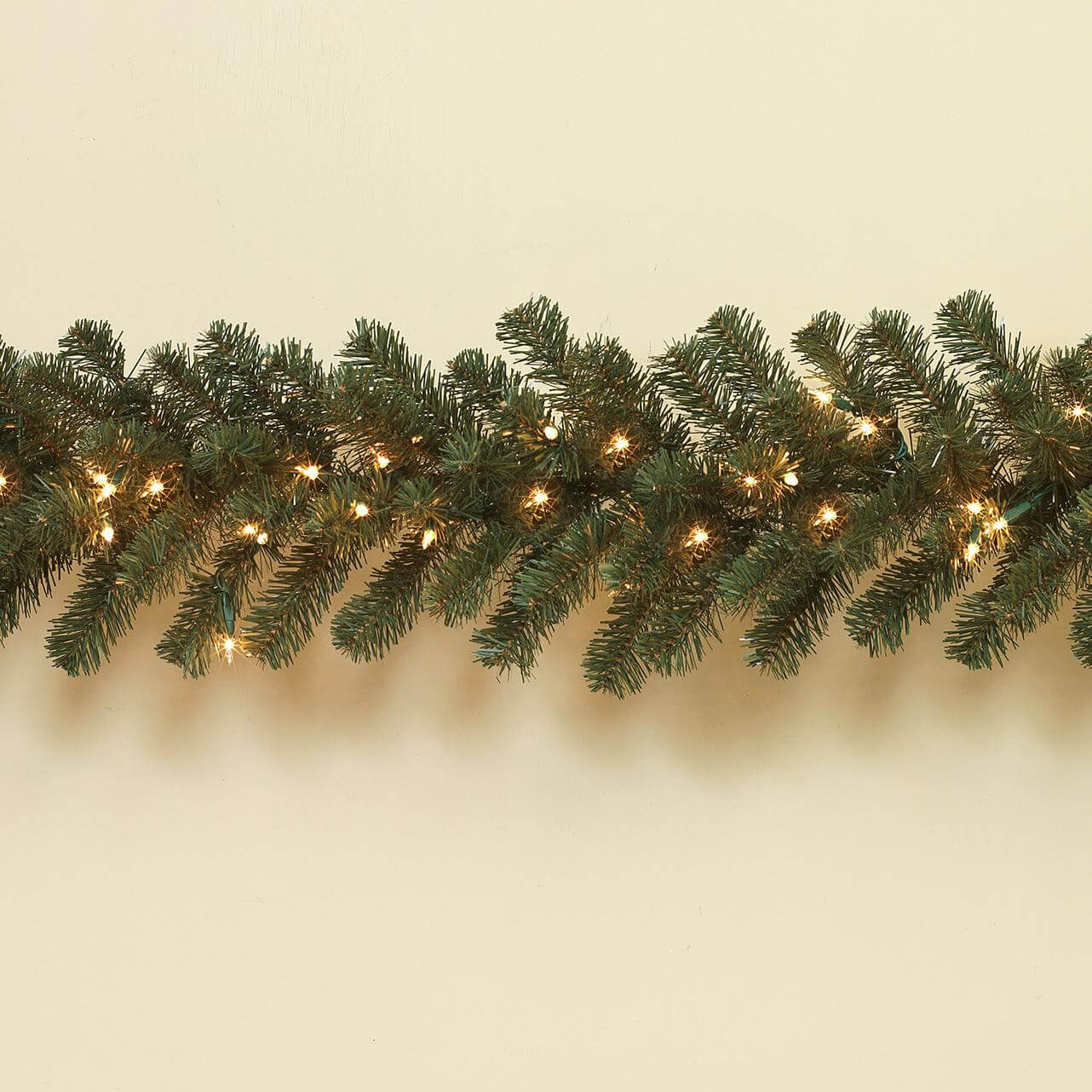 Lighted Balsam Pine Garland With 50 UL Clear Indoor/Outdoor Lights - Christmas