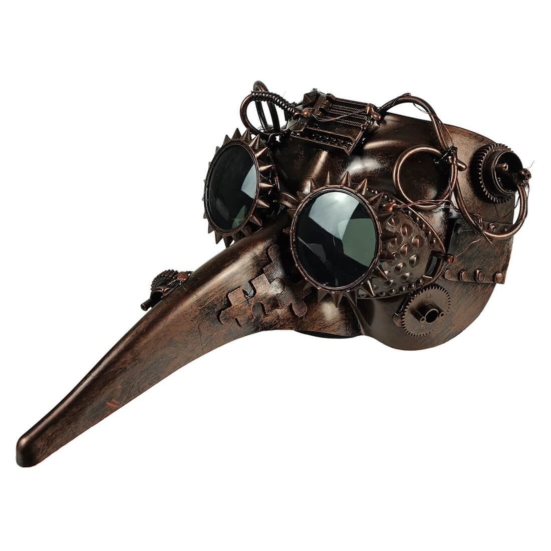 Lighted Bronze Steampunk Plague Doctor Mask