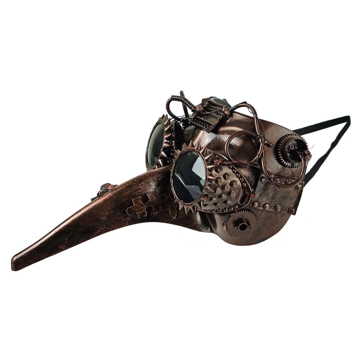 Lighted Bronze Steampunk Plague Doctor Mask