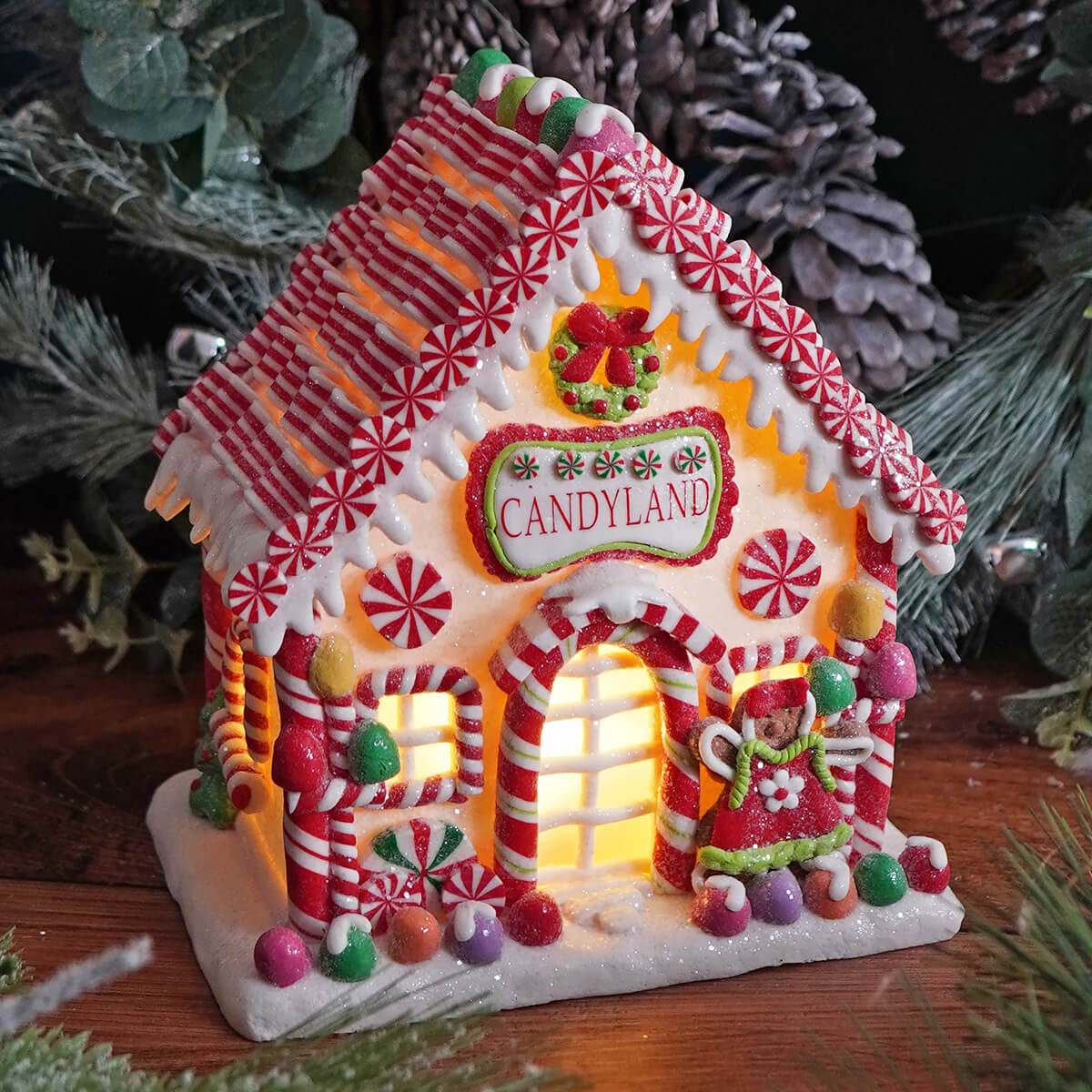 Lighted Clay Dough Candyland Gingerbread House - Christmas