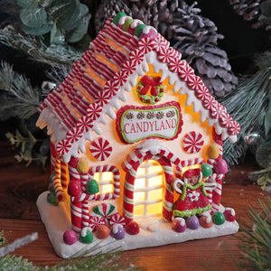 Lighted Clay Dough Candyland Gingerbread House - Christmas