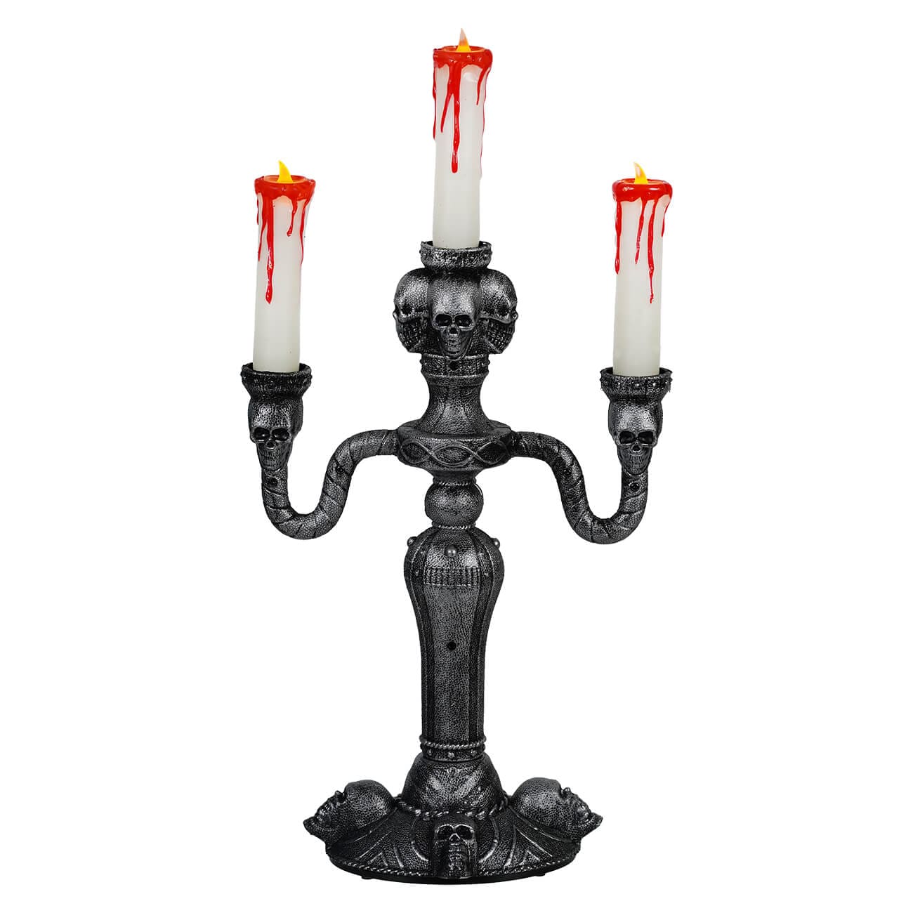 Lighted Flickering Bloody Skull Candelabra - Halloween