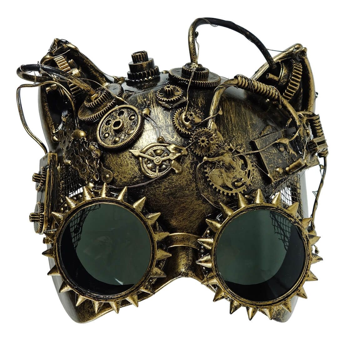 Lighted Gold Steampunk Cat Mask