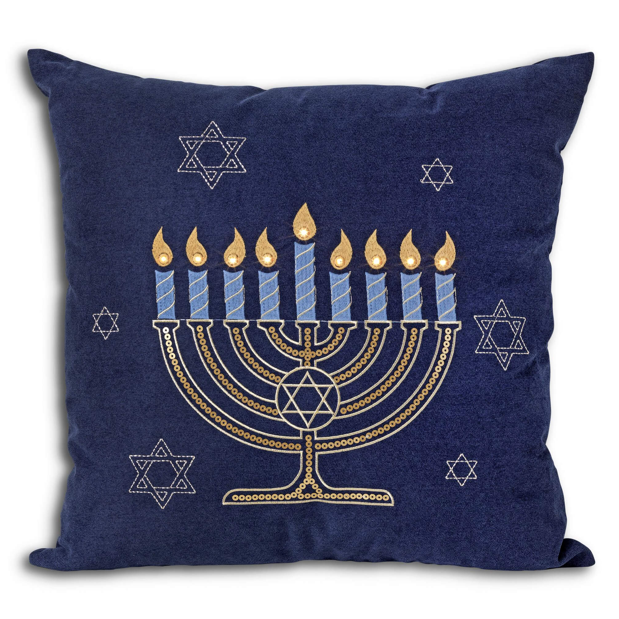 Lighted Hanukkah Pillow - Christmas