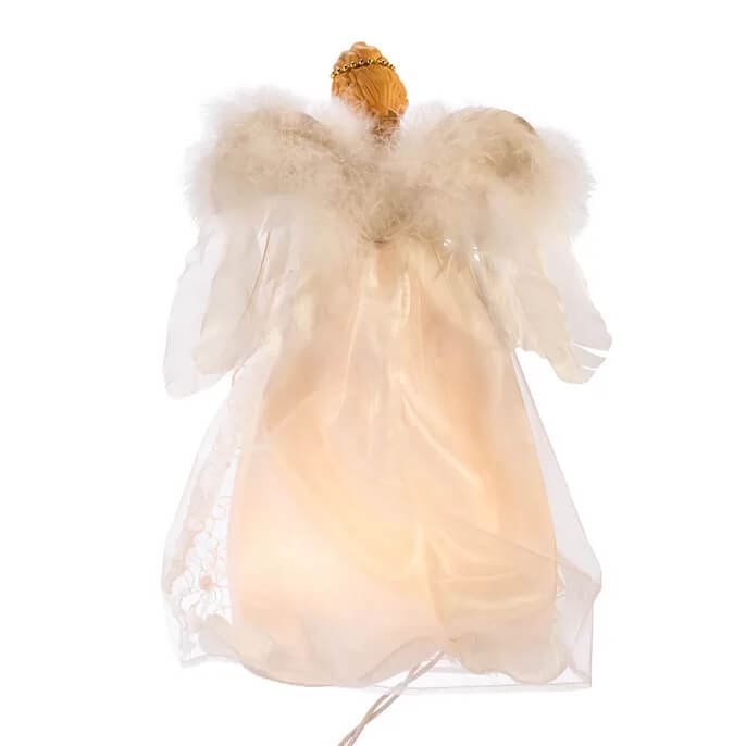 Lighted Ivory & Gold Angel Tree Topper