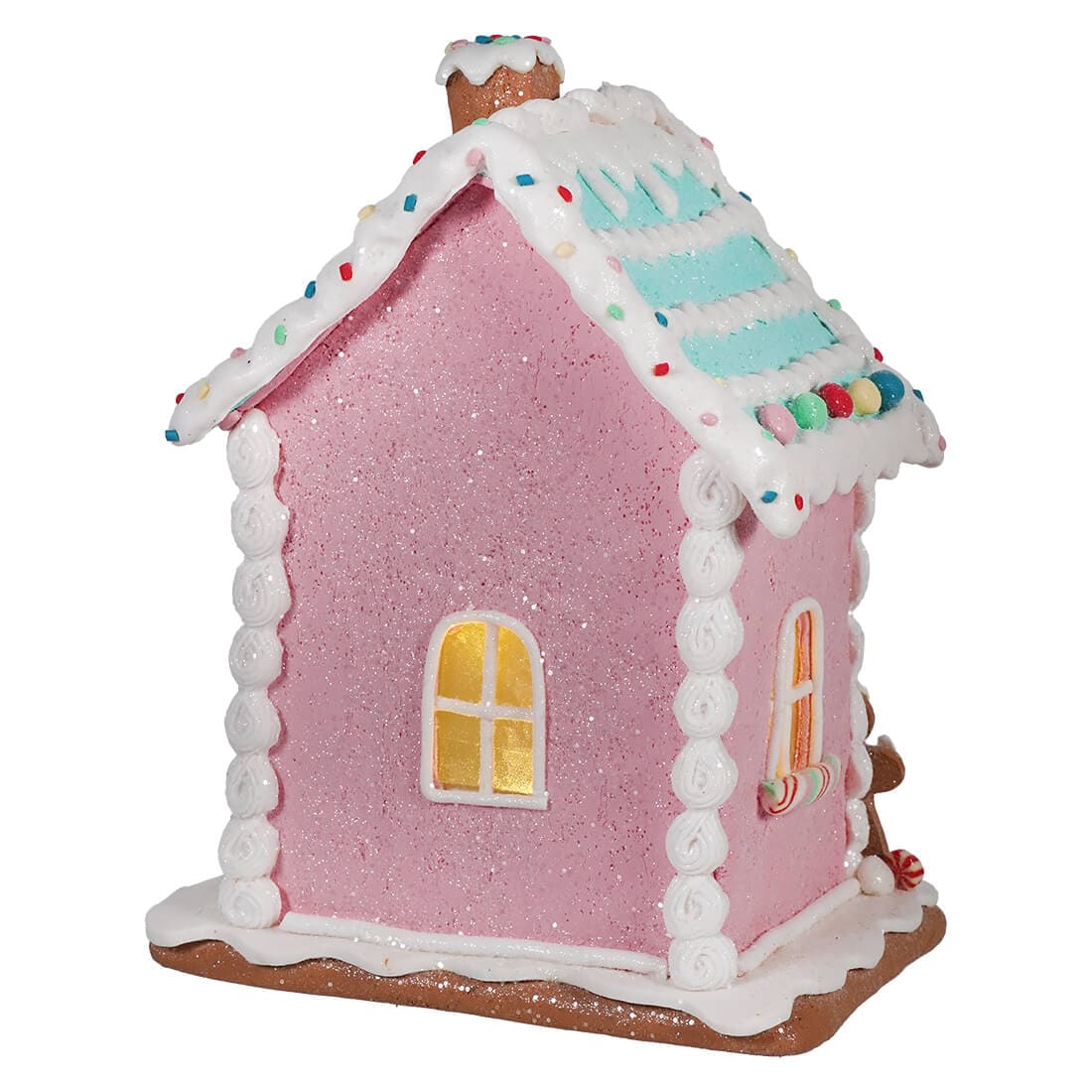 Lighted LED Pastel Gingerbread Sweets House - Christmas