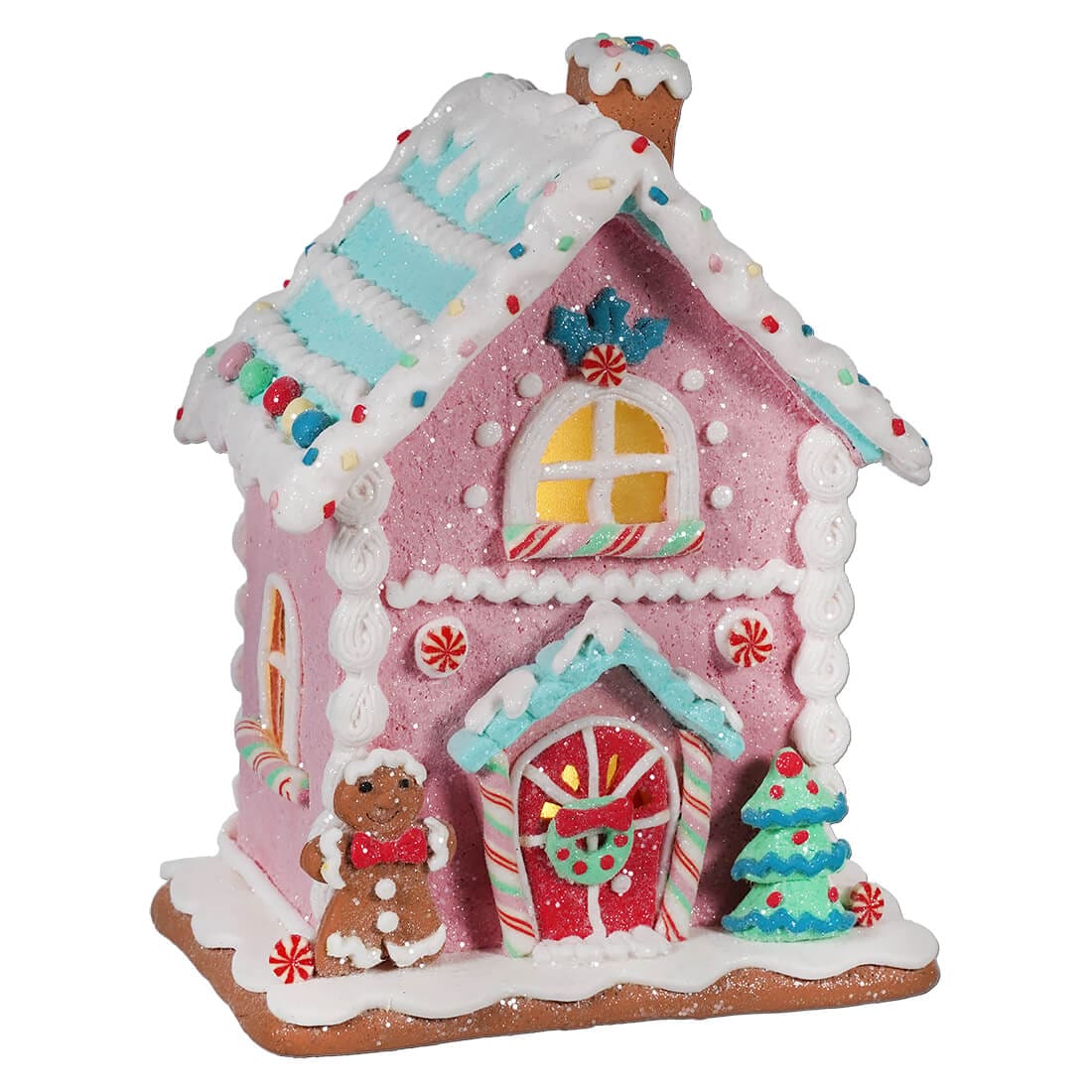 Lighted LED Pastel Gingerbread Sweets House - Christmas