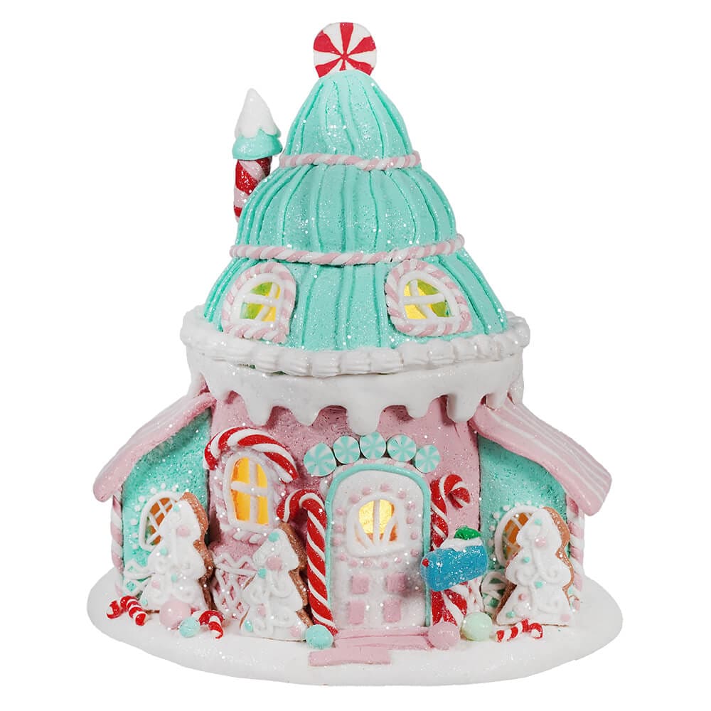 Lighted LED Pastel Ice Cream Cone House - Christmas