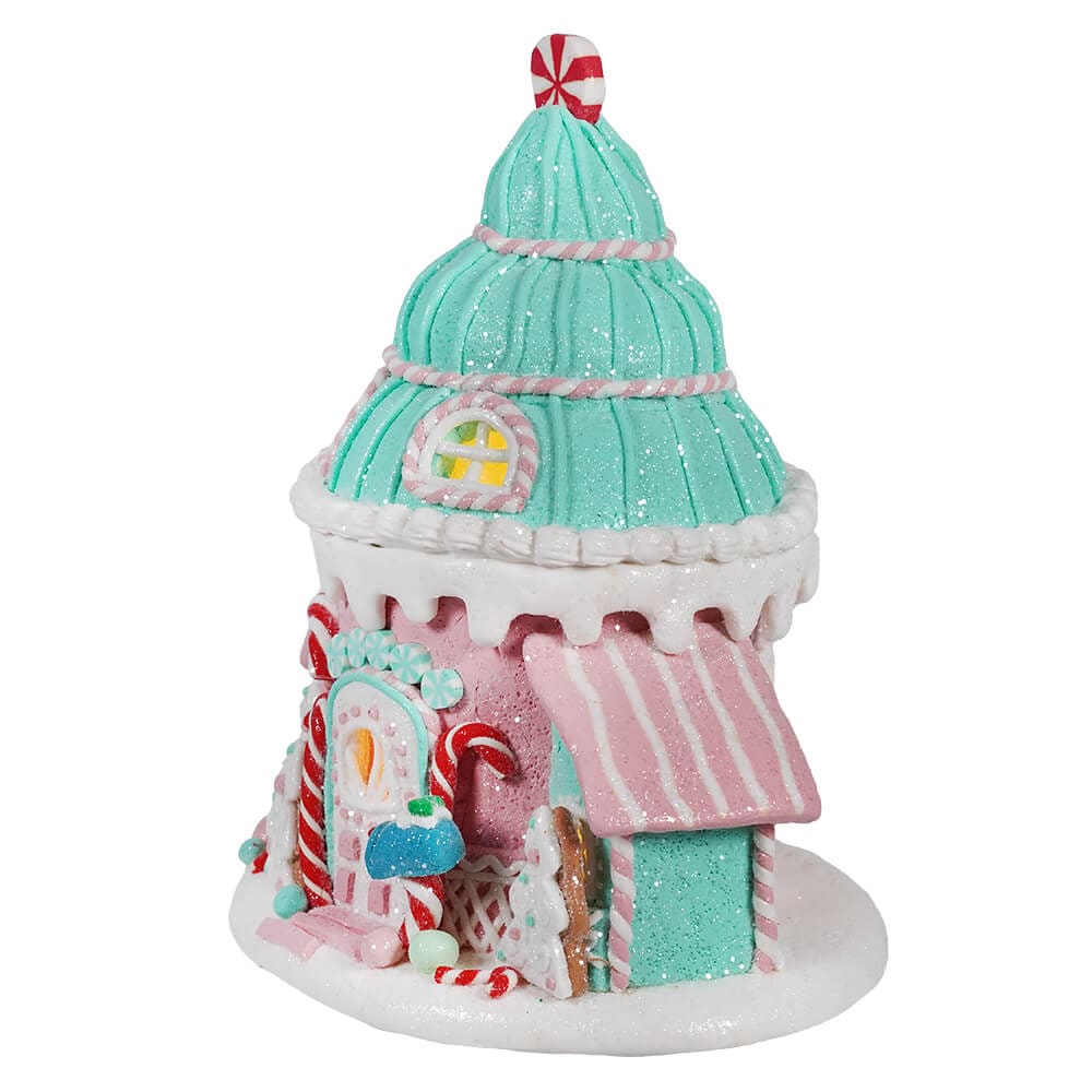 Lighted LED Pastel Ice Cream Cone House - Christmas