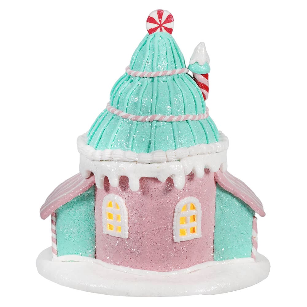 Lighted LED Pastel Ice Cream Cone House - Christmas