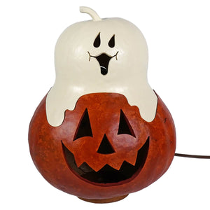 Lighted Medium Casper Jack Ghost Gourd - Halloween