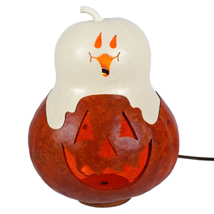 Lighted Medium Casper Jack Ghost Gourd - Halloween
