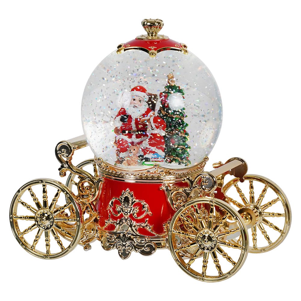 Lighted Musical Spinning Water Globe Santa Carriage - Christmas