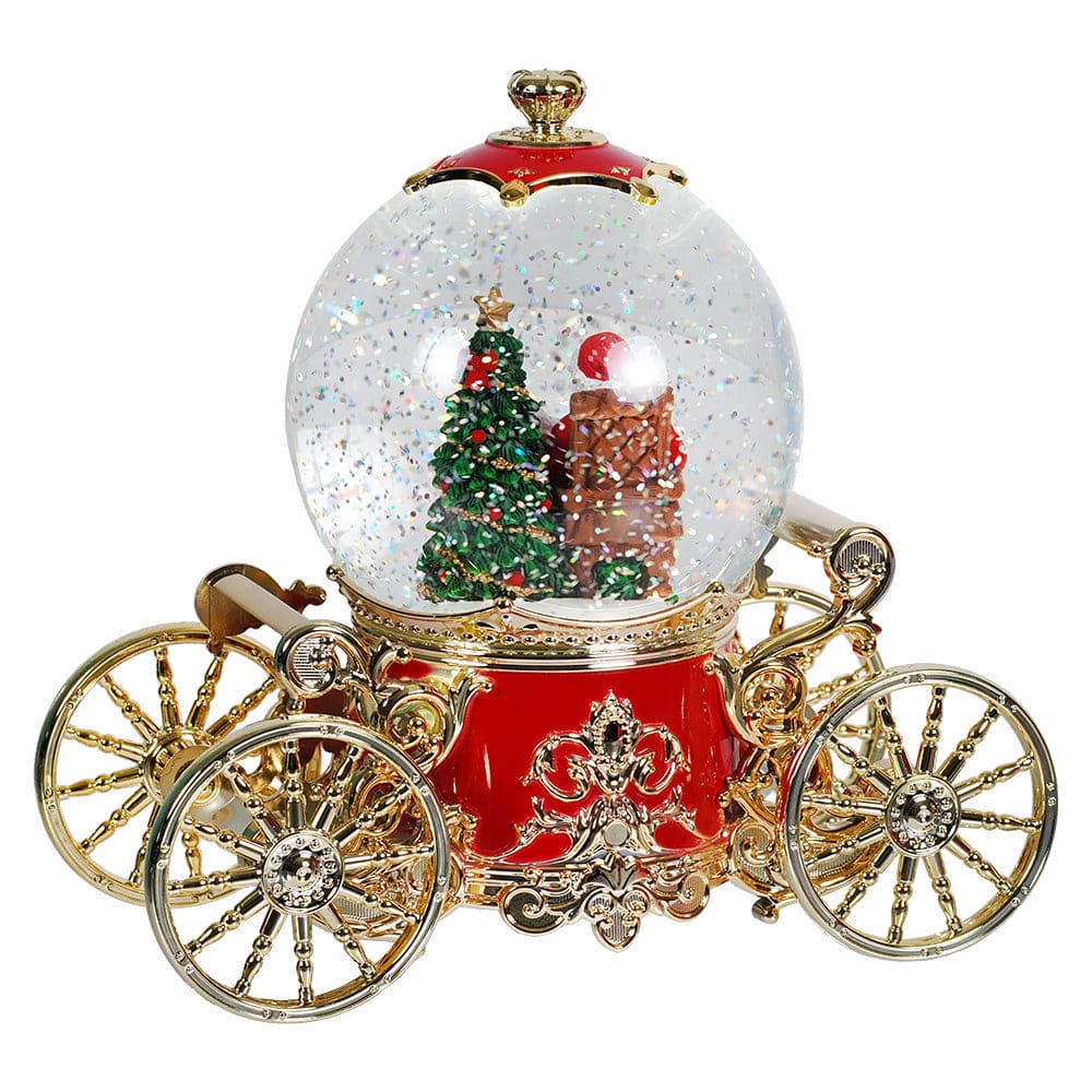 Lighted Musical Spinning Water Globe Santa Carriage - Christmas